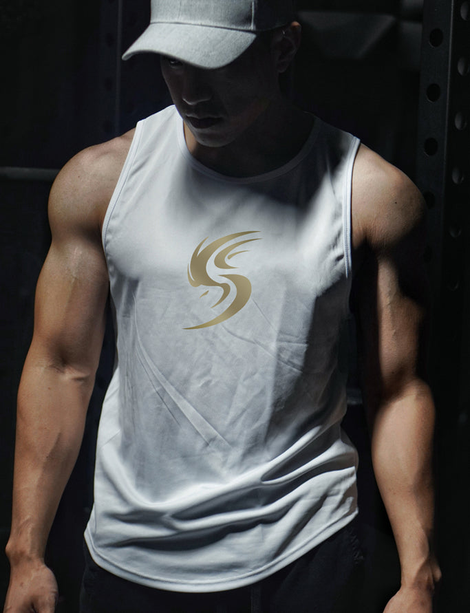 Legendary Muscle Singlet - White/Gold
