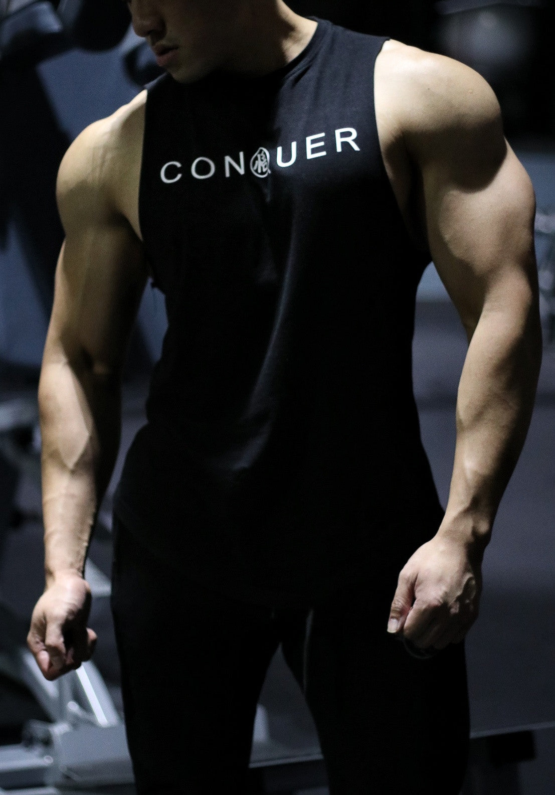 'CONQUER' Muscle Shirt - Elite Black