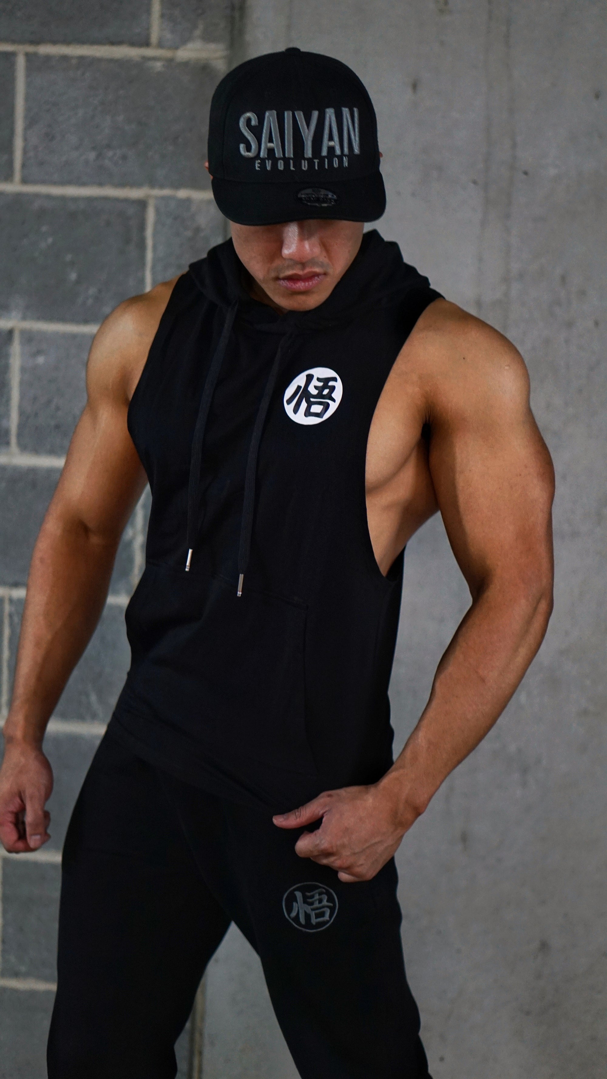 V2.0 Low Cut 'Ascension' Performance Sleeveless Hoodie - Elite Black