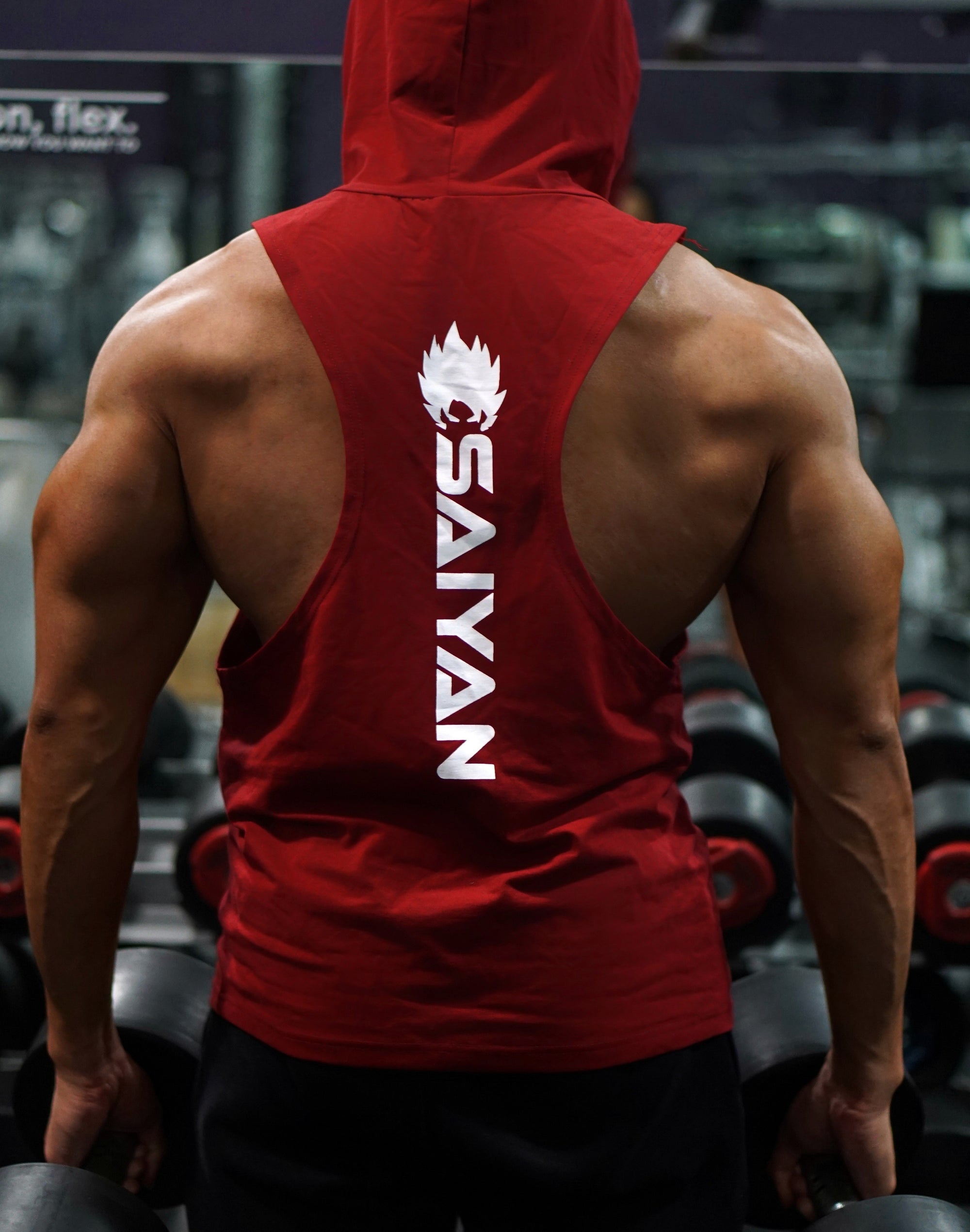 V2.0 Low Cut 'Ascension' Performance Sleeveless Hoodie - Blood Red
