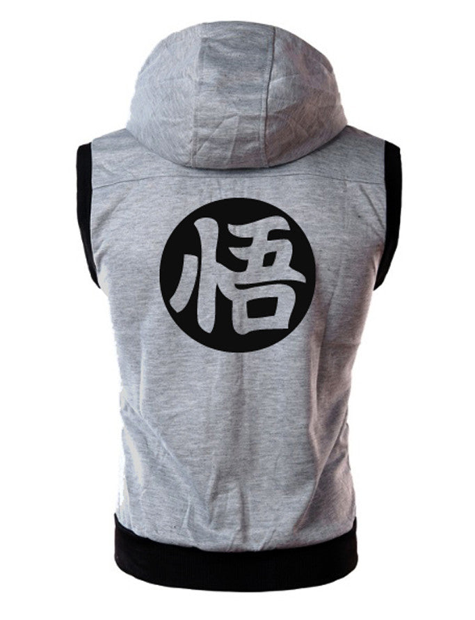 A.C.E SLEEVELESS ZIP HOODIE - FITTED - GREY - Saiyan Evolution Online Shop Worldwide Shipping - 2