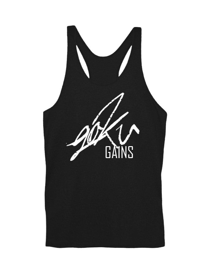 'Goku Gains' Mens Lifestyle Gym Singlet - Elite Black - Saiyan Evolution Online Shop Worldwide Shipping - 2