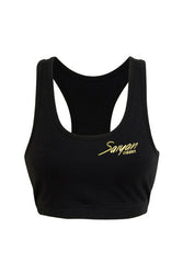 'Saiyan Evolution' Signature Series Womens Gym Crop - Black/Gold - Saiyan Evolution Online Shop Worldwide Shipping