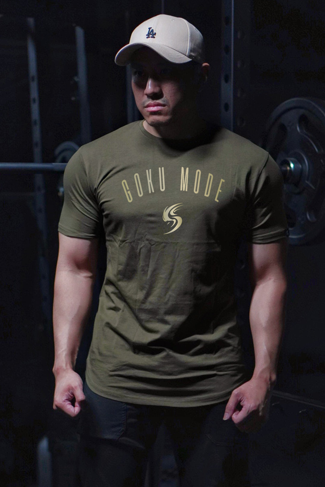 Goku Mode Performance T-Shirt - Army Green/Gold