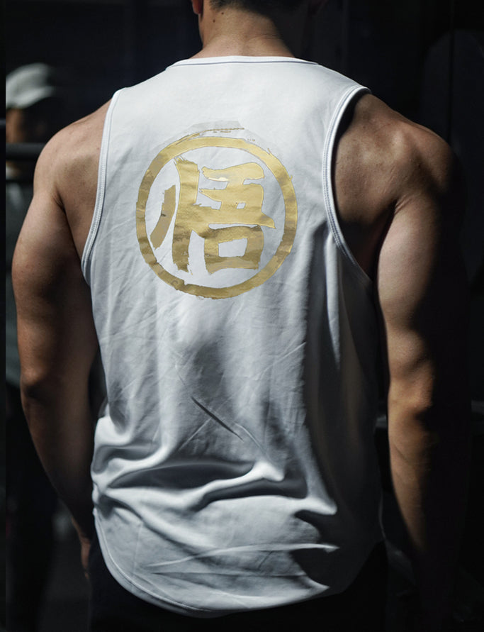 [LIMITED EDITION] 'Ascension' Muscle Singlet - White/Gold
