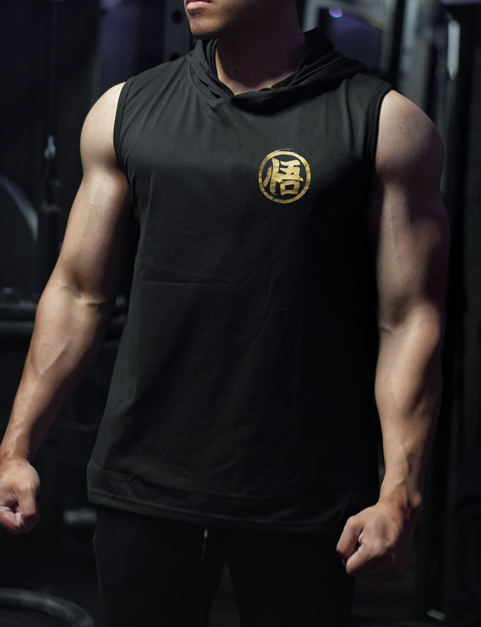 [LIMITED EDITION] V2.0 'Ascension' Sleeveless Hoodie - Black/Gold