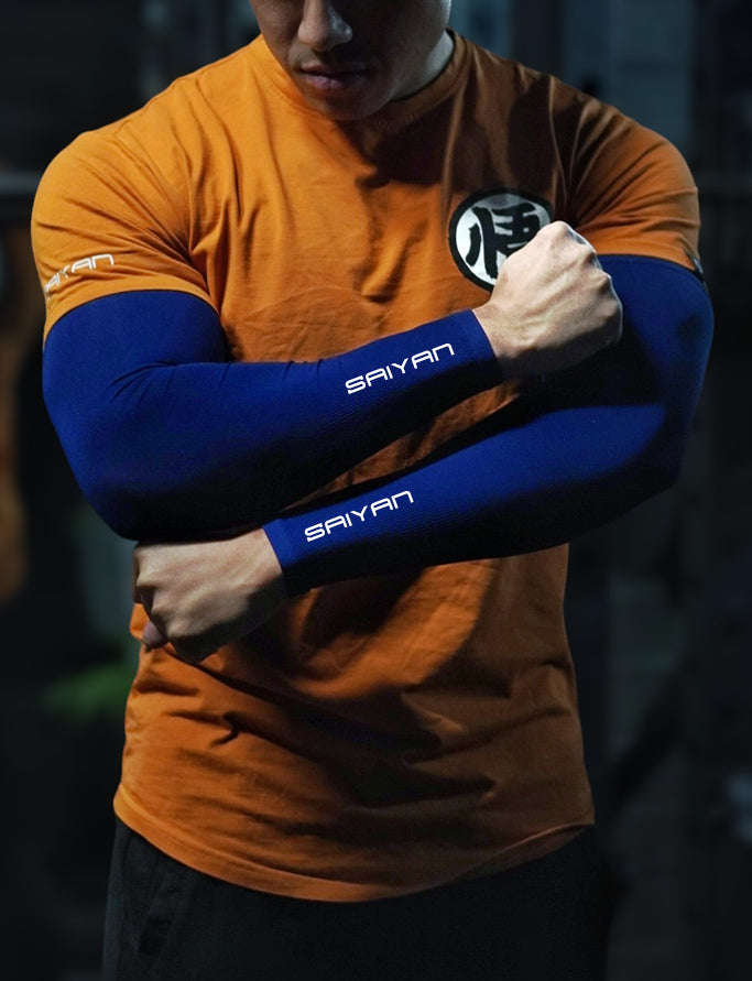 [NEW] Saiyan Compression Thermal Arm Sleeves - Blue