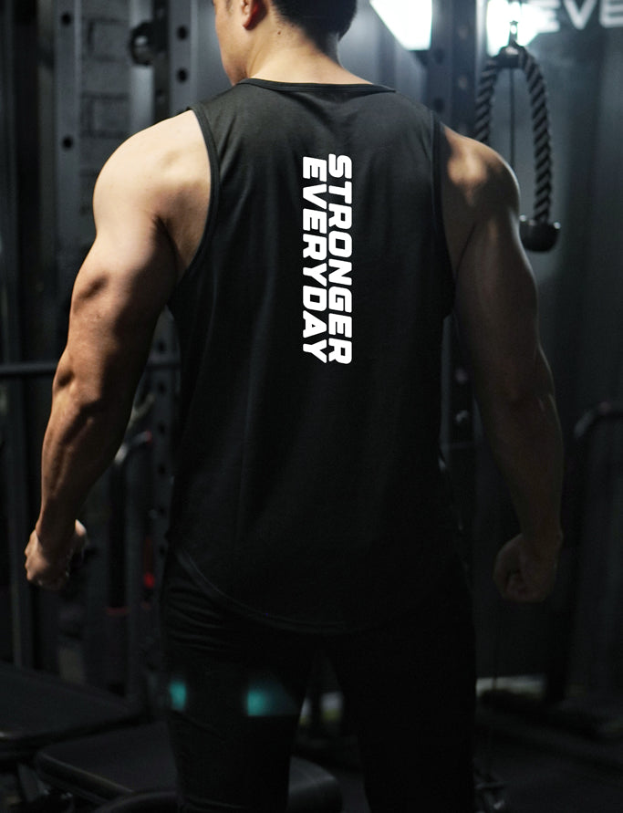 [NEW ARRIVAL] 'STRONGER EVERYDAY' Muscle Shirt - Black