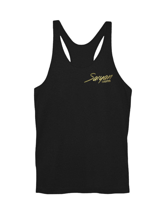 'Saiyan Evolution' Signature Series Mens Lifestyle Singlet - Black/Gold - Saiyan Evolution Online Shop Worldwide Shipping