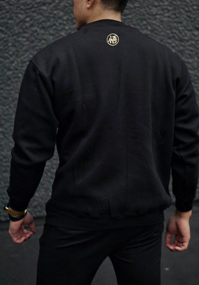 Saiyan Evolution' Crew Neck Sweatshirt Black/Gold
