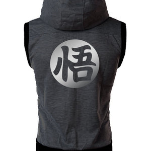 A.C.E SLEEVELESS ZIP HOODIE - FITTED - DARK GREY - Saiyan Evolution Online Shop Worldwide Shipping - 2