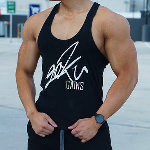 'Goku Gains' Mens Lifestyle Gym Singlet - Elite Black - Saiyan Evolution Online Shop Worldwide Shipping - 1