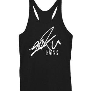 'Goku Gains' Mens Lifestyle Gym Singlet - Elite Black - Saiyan Evolution Online Shop Worldwide Shipping - 2