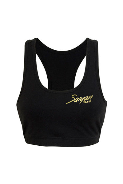 'Saiyan Evolution' Signature Series Womens Gym Crop - Black/Gold - Saiyan Evolution Online Shop Worldwide Shipping