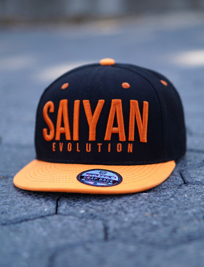 'Saiyan Evolution' Snapback Hat - Black/Orange - Saiyan Evolution Online Shop Worldwide Shipping - 1
