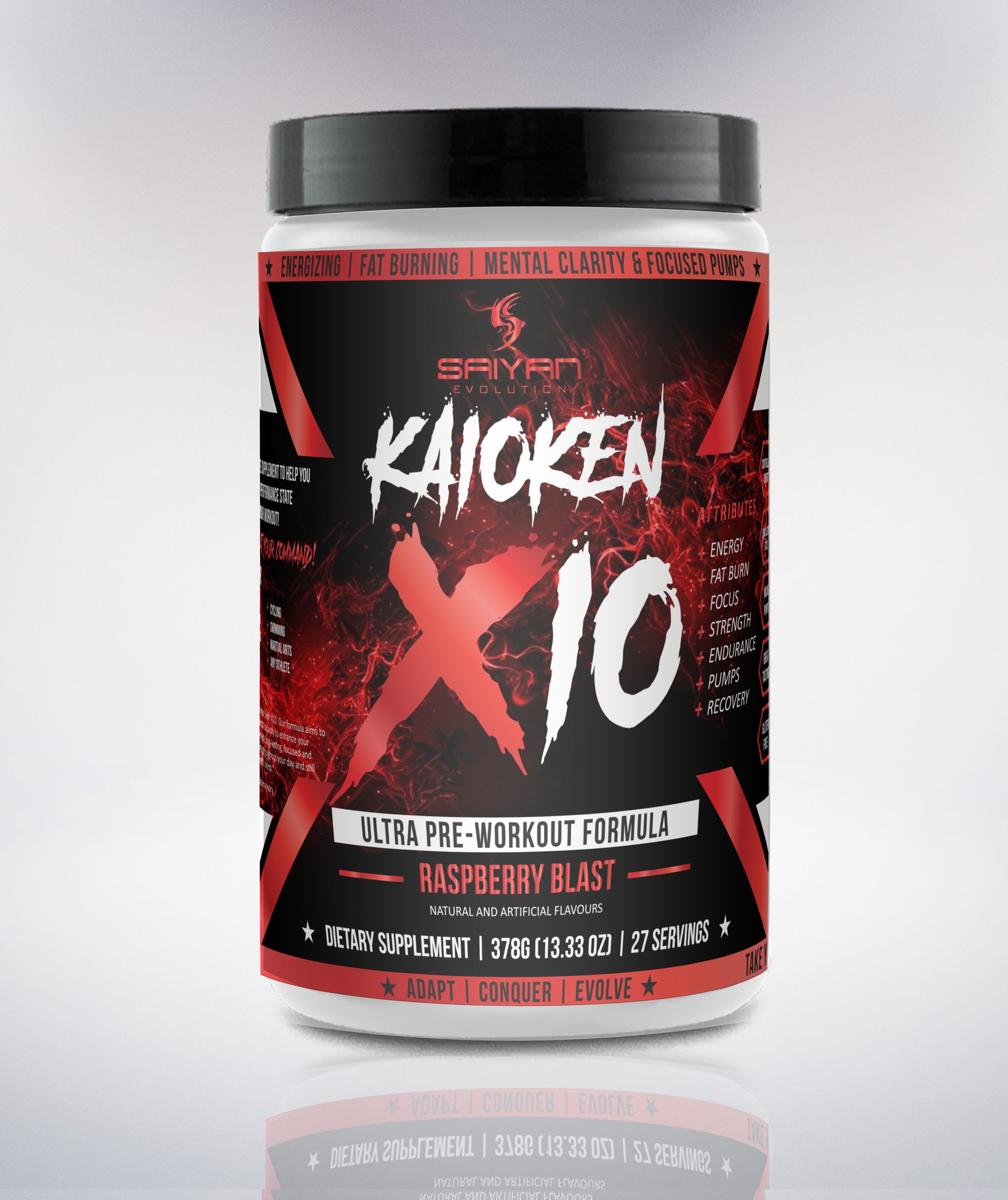 [NEW ARRIVAL] Ultra Pre-Workout Formula 'KAIOKEN X10' Energy - Raspberry Blast | FREE WRIST WRAPS AND BLACK/GOLD LANYARD