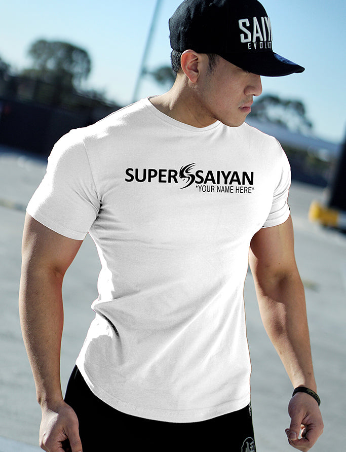 CUSTOM NAME 'SUPER SAIYAN' Performance T-Shirt - White